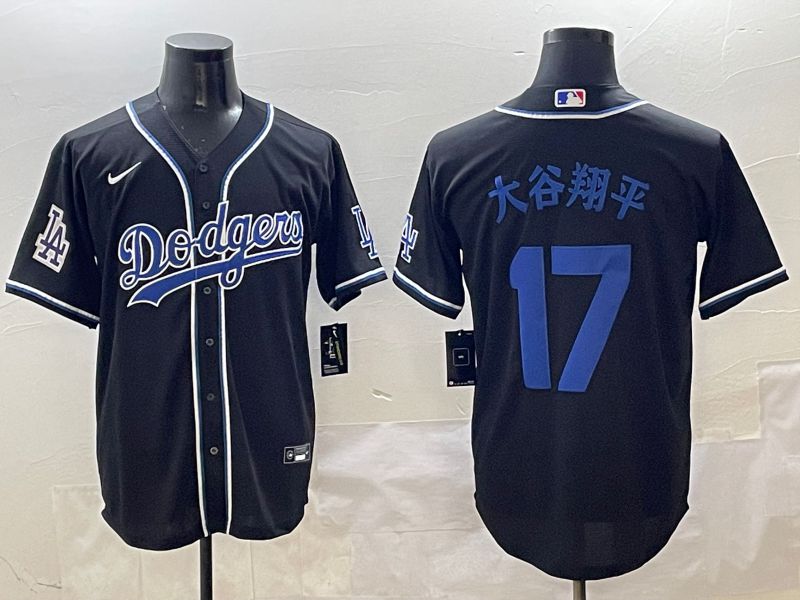 Men 2025 Los Angeles Dodgers #17 Ohtani Black Three generations Fashion Nike MLB Jersey style 5